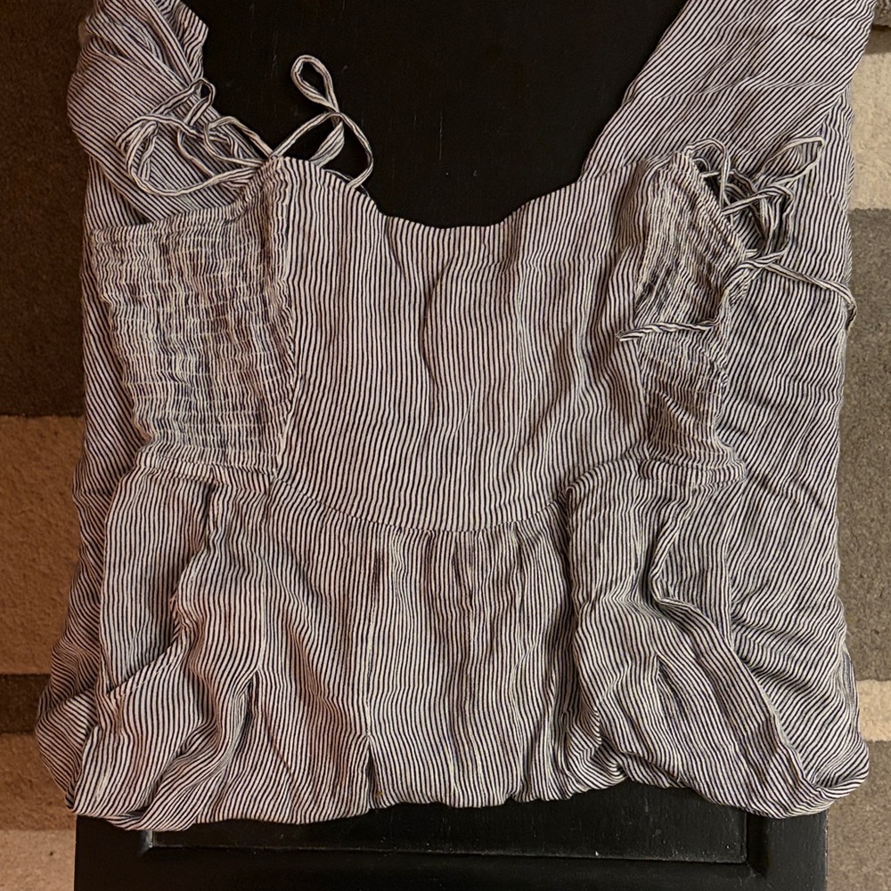 Light Blue Striped Jumpsuit